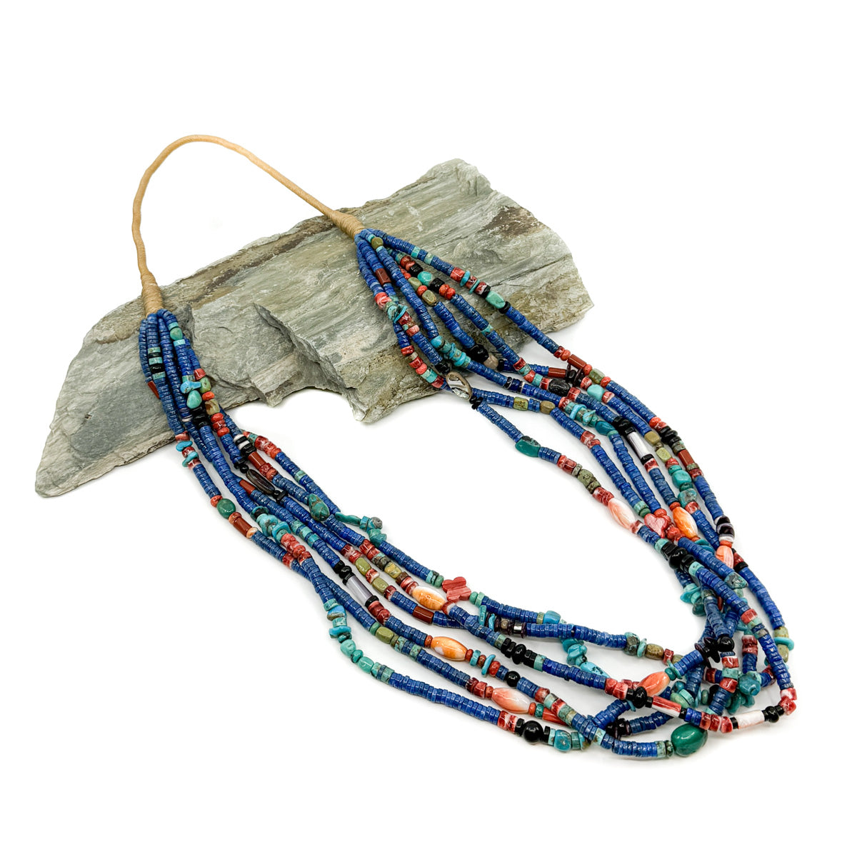 Exquisite Lapis Heishi Multi-Strand Necklace by Daniel Coriz