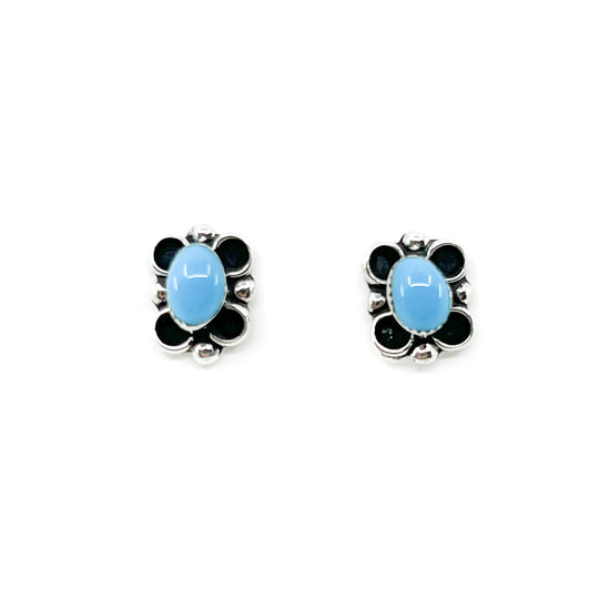 Oval Turquoise Stud Earrings by Cara Cachini