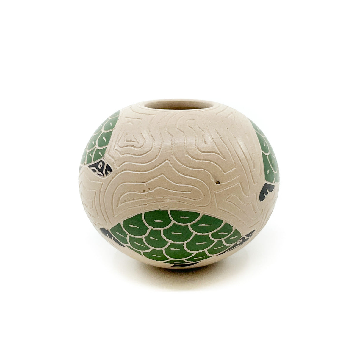 Seed Pot with Green Turtles