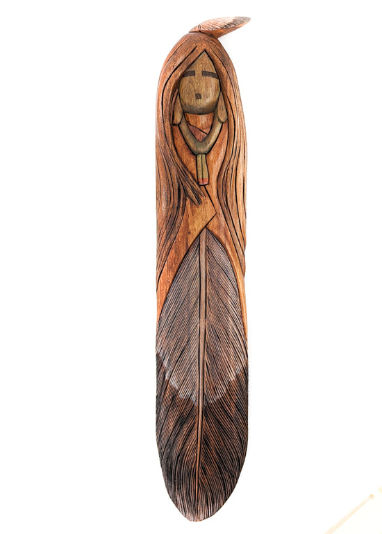Carved Feather Maiden Wall Hanging