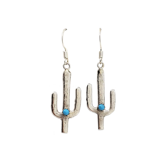 Sterling Silver & Turquoise Saguaro Earrings