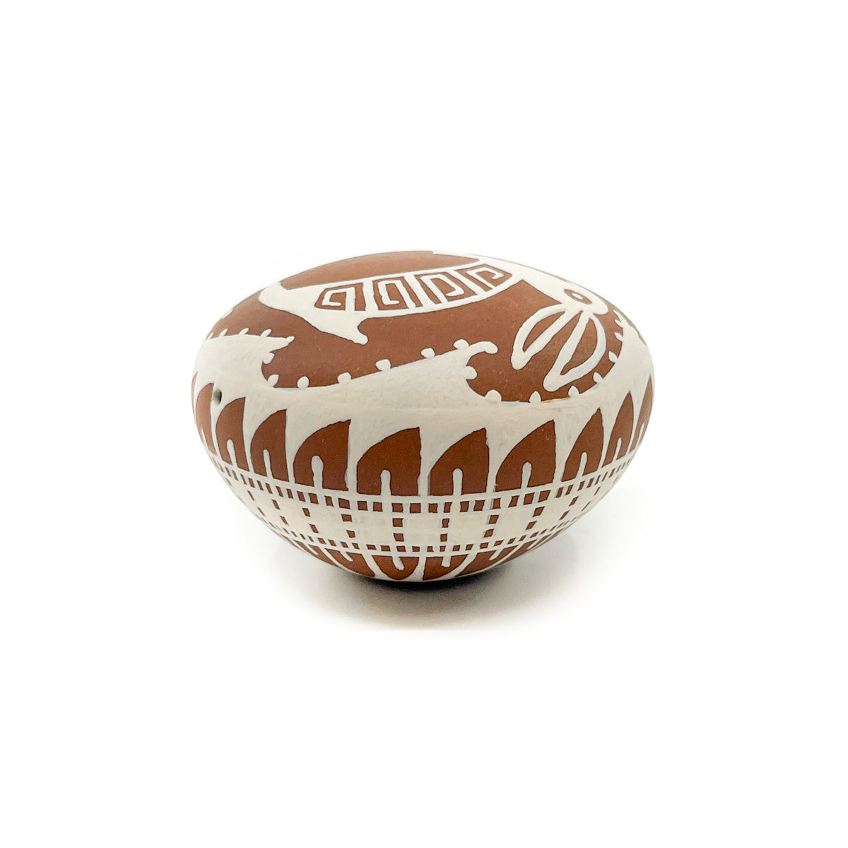 Mini Seed Pot with Mimbres Rabbit and Geometric Designs