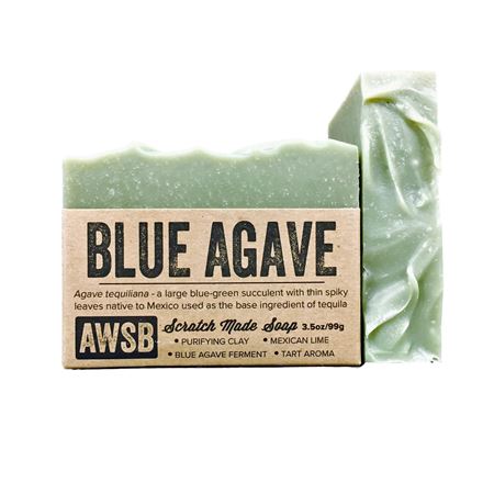 Handmade, cruelty free soap bar containing organic oils, bentonite clay, and fermented blue agave. Tart, enticing scent reminiscent of lime and tequila. Gentle green color.