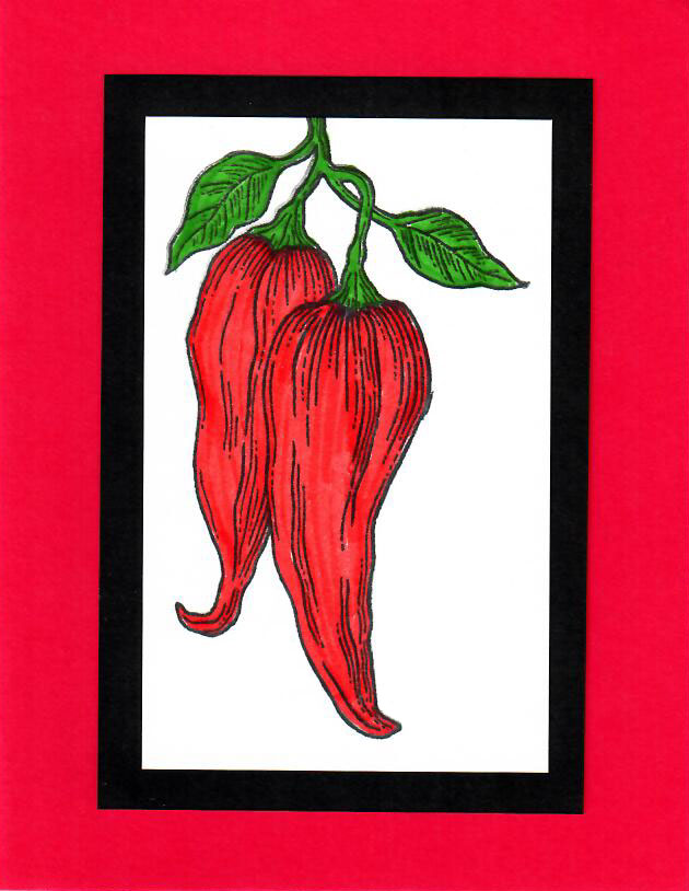 Chile Pepper Greeting Card Made by Rebecca Craig