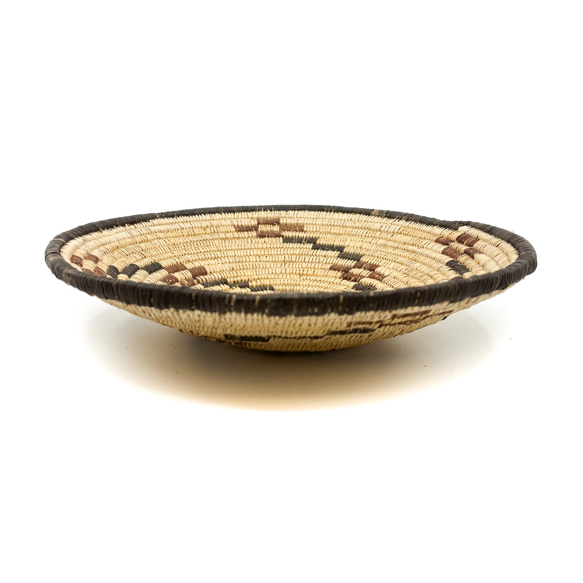 Rare Apache Polychrome Coiled Basket - Dragging Coyote Tracks