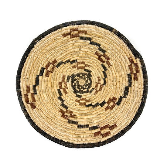 Rare Apache Polychrome Coiled Basket - Dragging Coyote Tracks