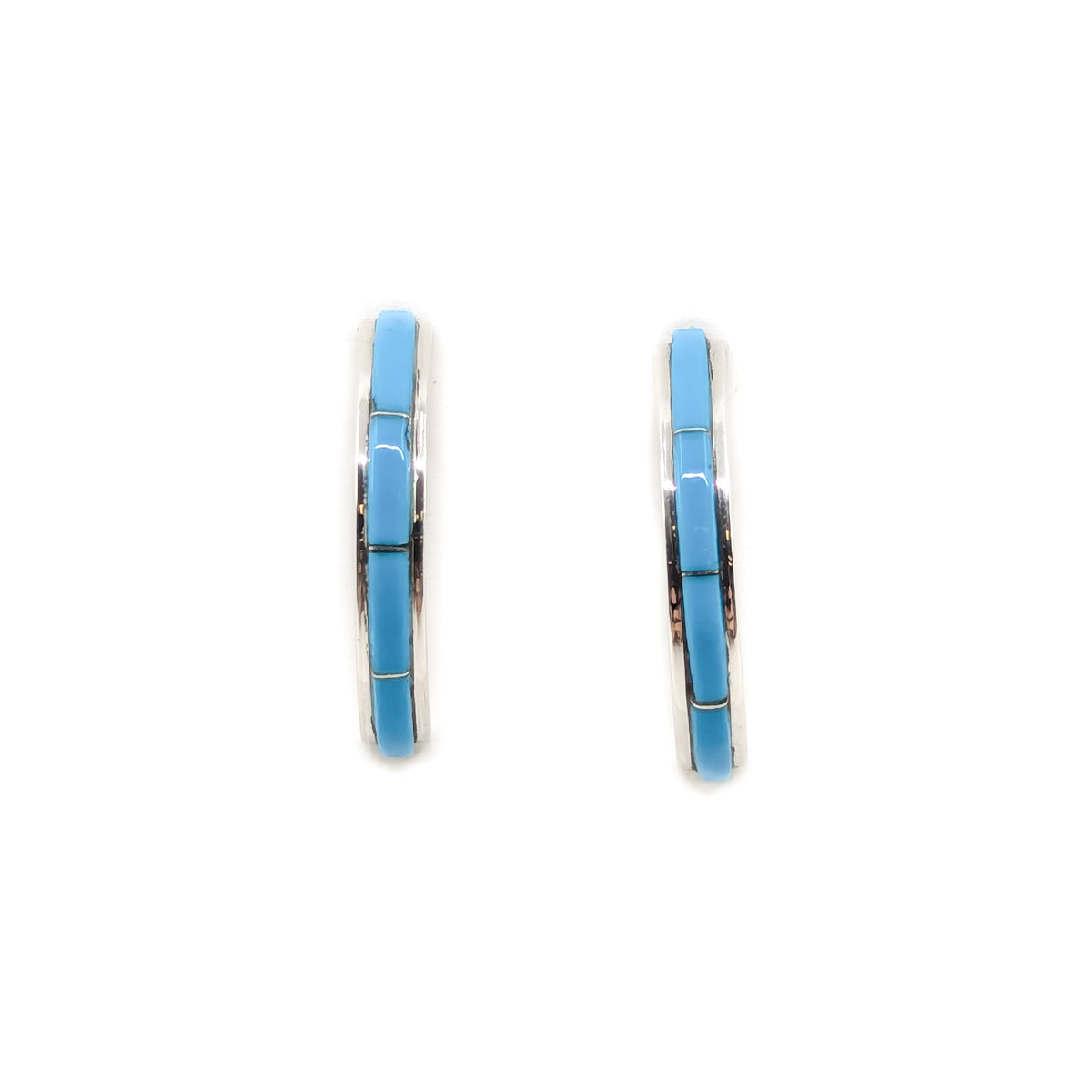 Half Hoop with Channel Inlay Turquoise