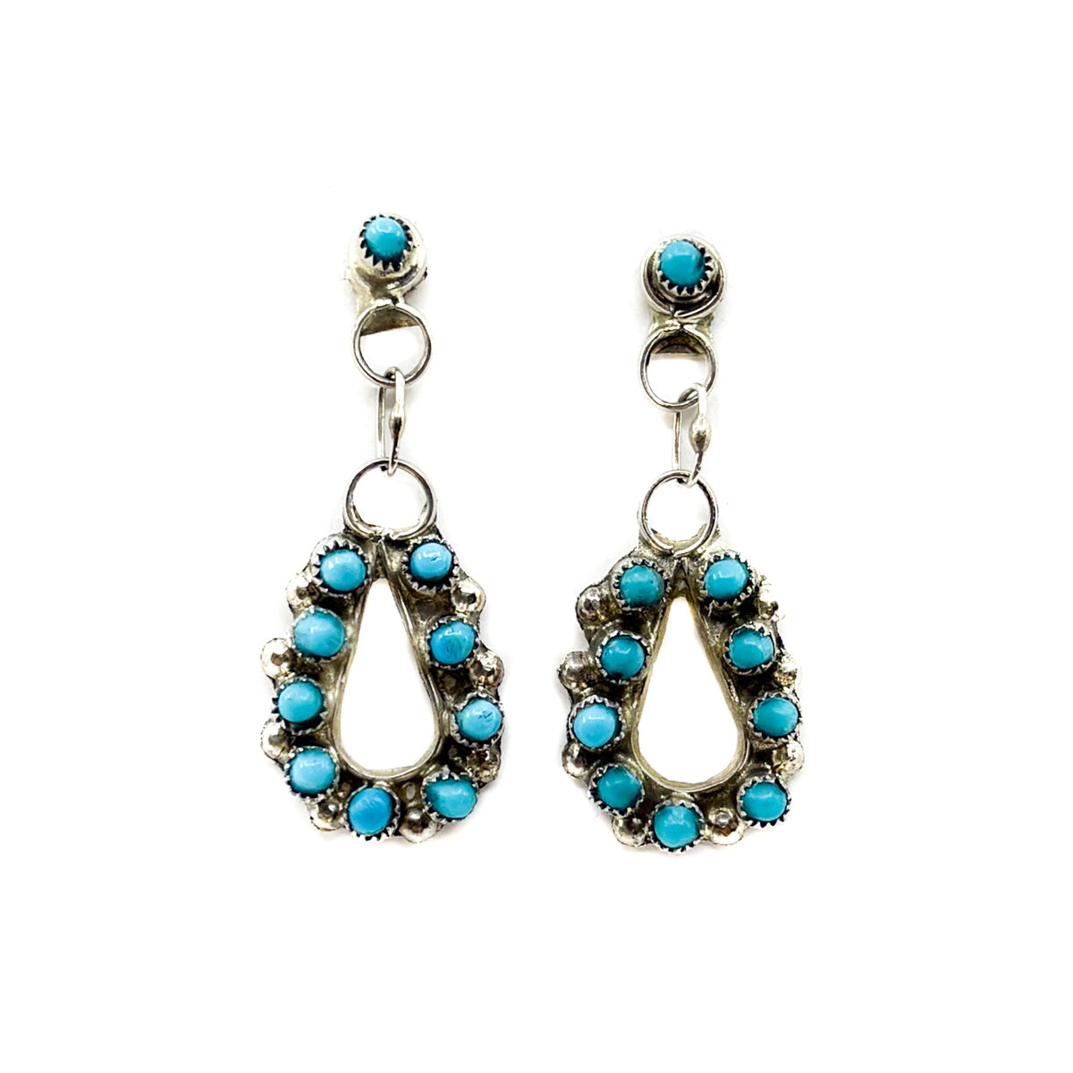 Zuni Petit Point Earrings with Ten Stones