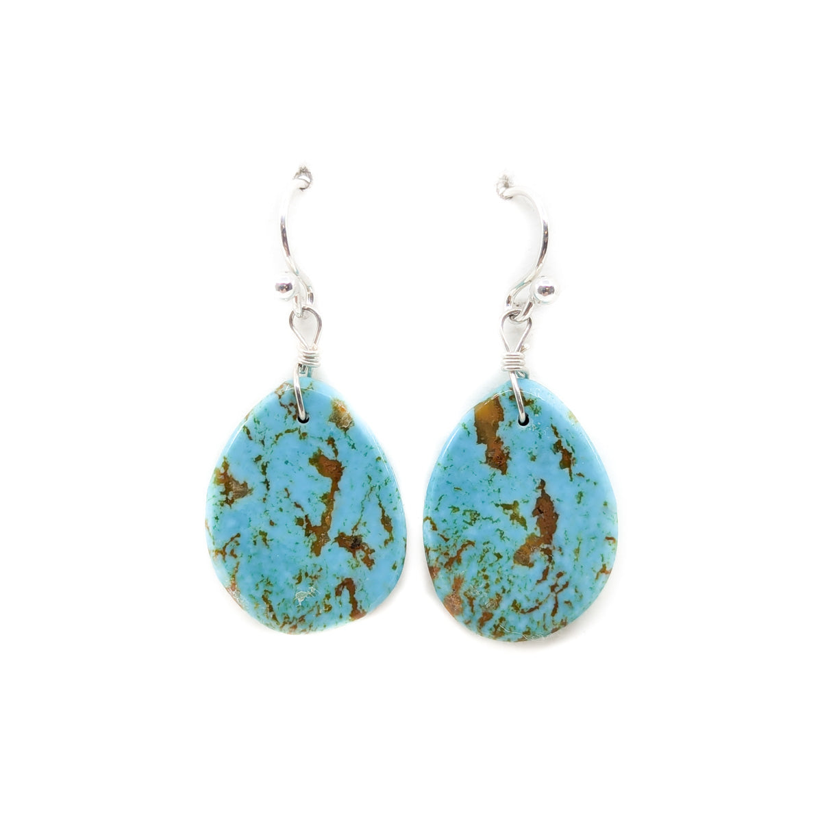 Robins-Egg-Blue Round Turquoise Earring