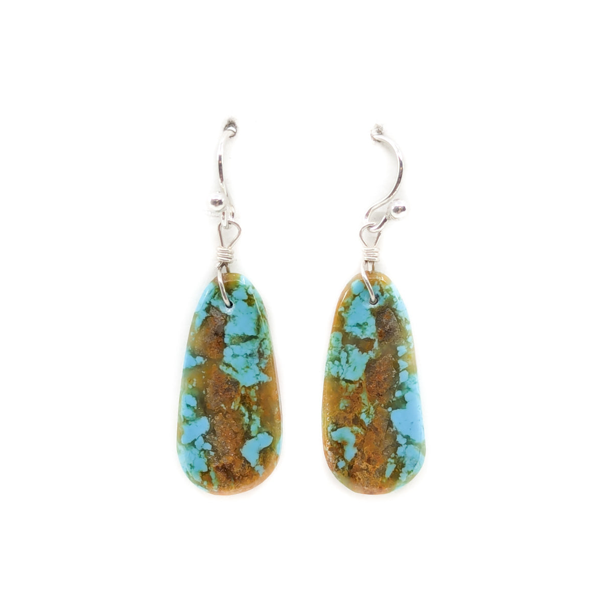 Kingman Slab Earring with Brown Matrix
