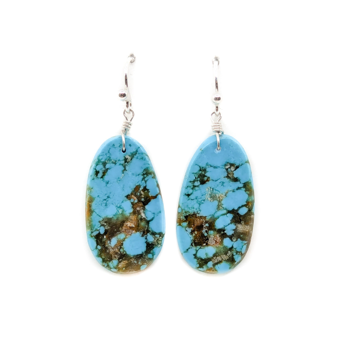 Oval Slab Earring with Dark Brown Matrix