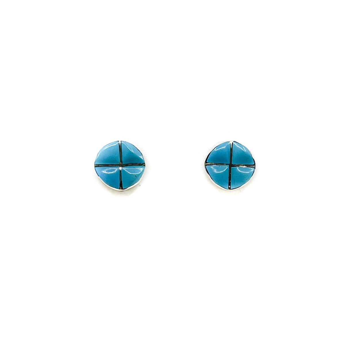 Silver and Turquoise Inlay Earrings