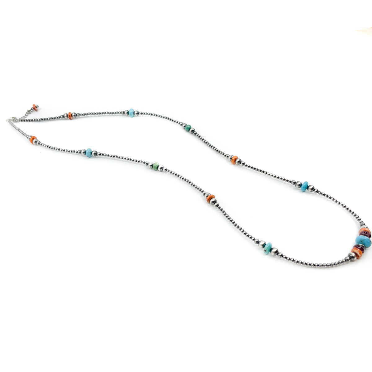 Beautiful Silver Bead and Heishe Necklace