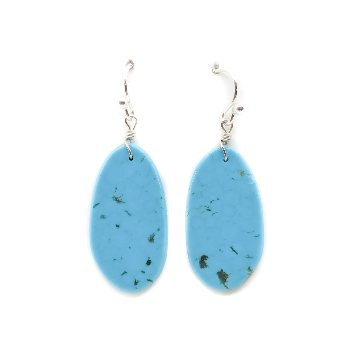 Oval Kingman Turquoise Earrings