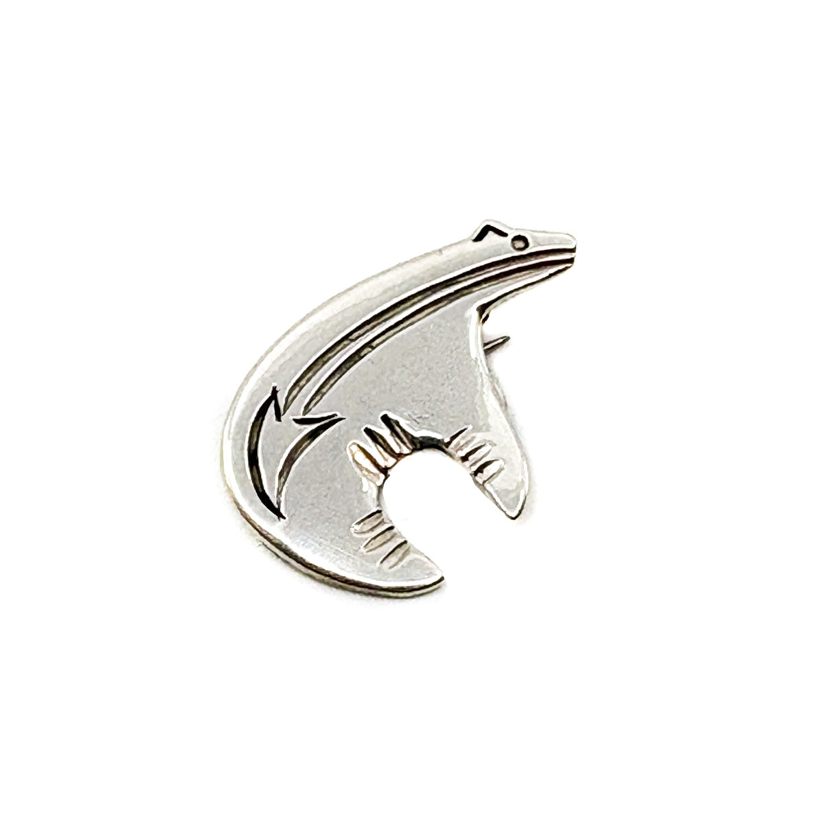 Navajo Sterling Silver Bear with Heartline Pin