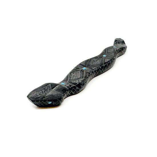 Black Marble Snake Carving by Mike Coble