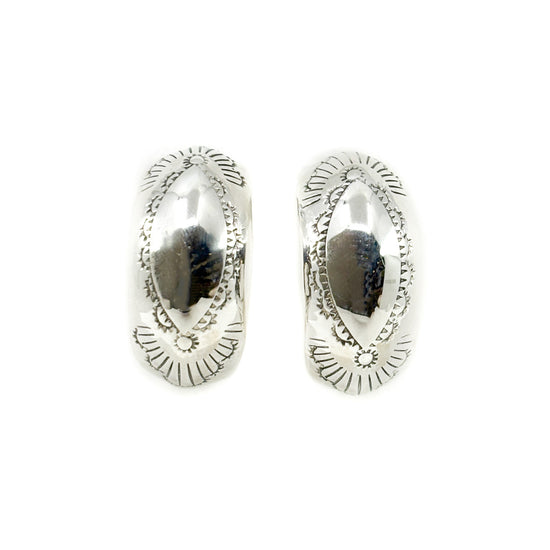 Stamped Sterling Silver Hoops