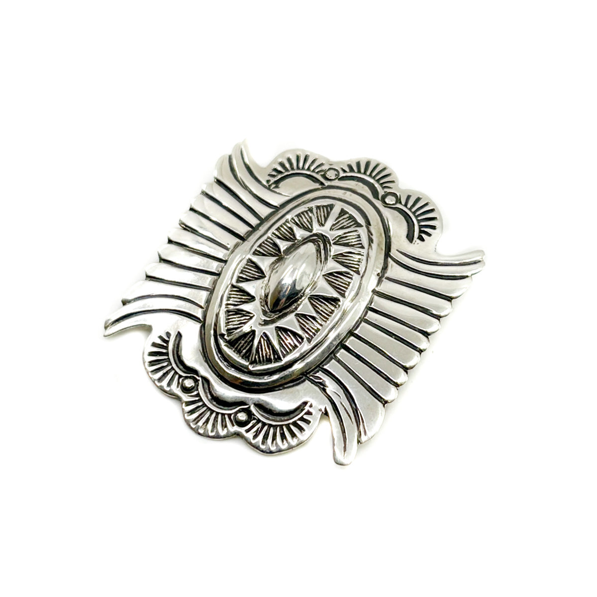 Sterling Silver Stamped and Engraved Brooch