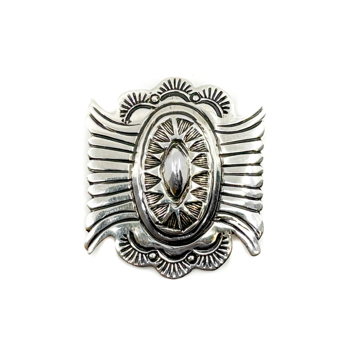 Sterling Silver Stamped and Engraved Brooch