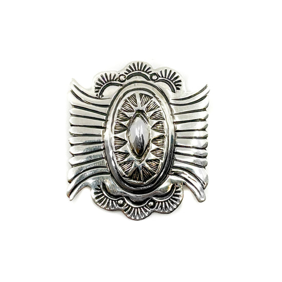 Sterling Silver Stamped and Engraved Brooch