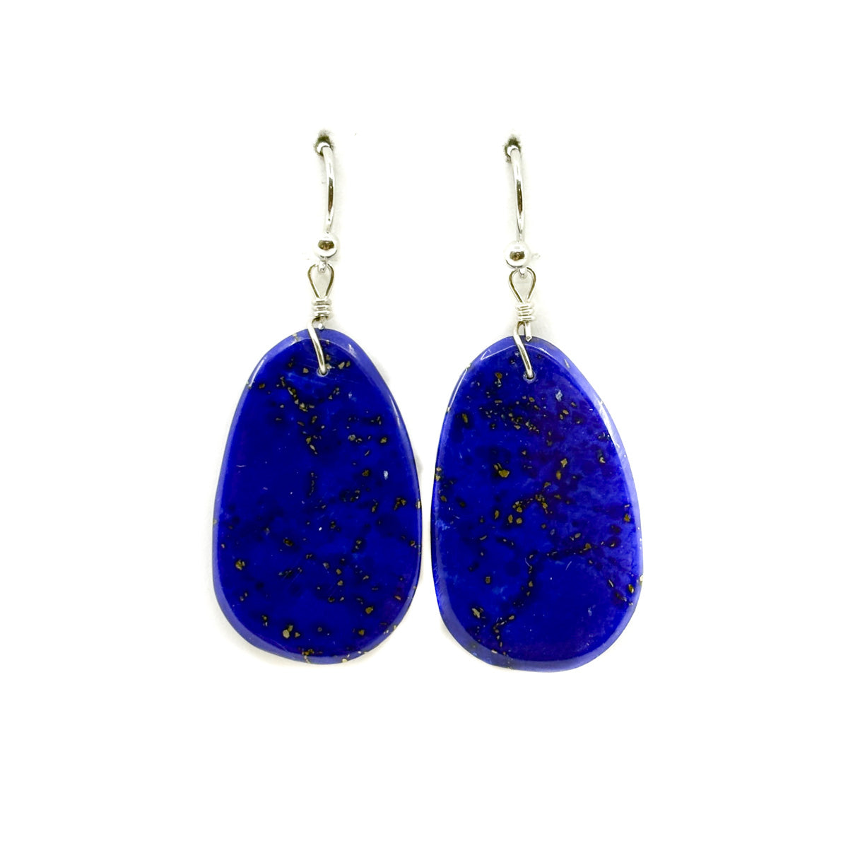 Oval Lapis Slab with Shimmering Pyrite