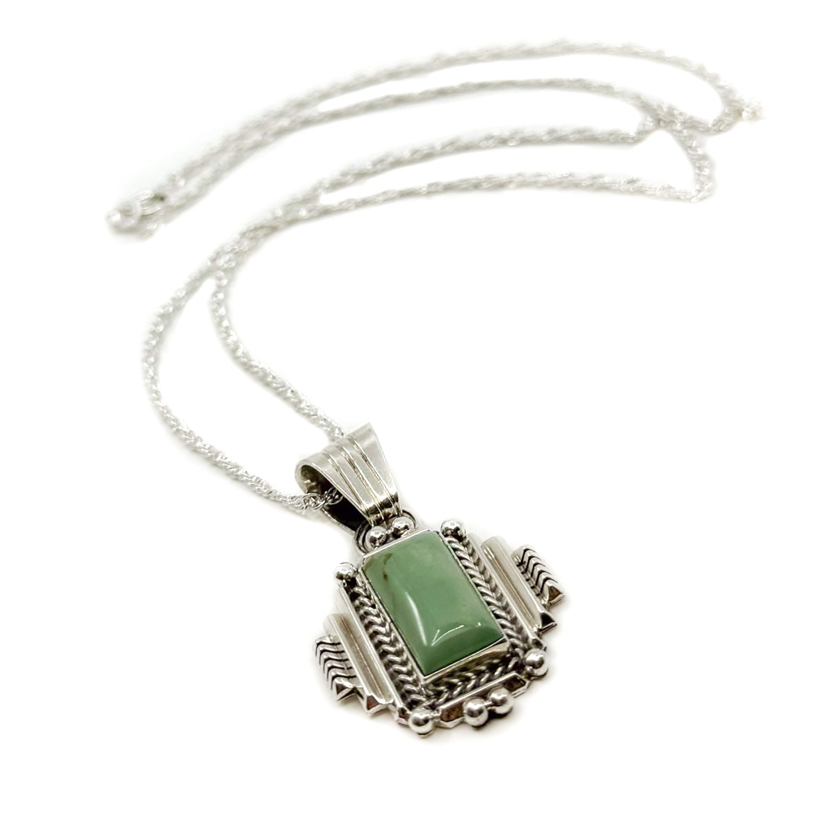 Load image into Gallery viewer, Navajo Silver and Turquoise Pendant with Chain
