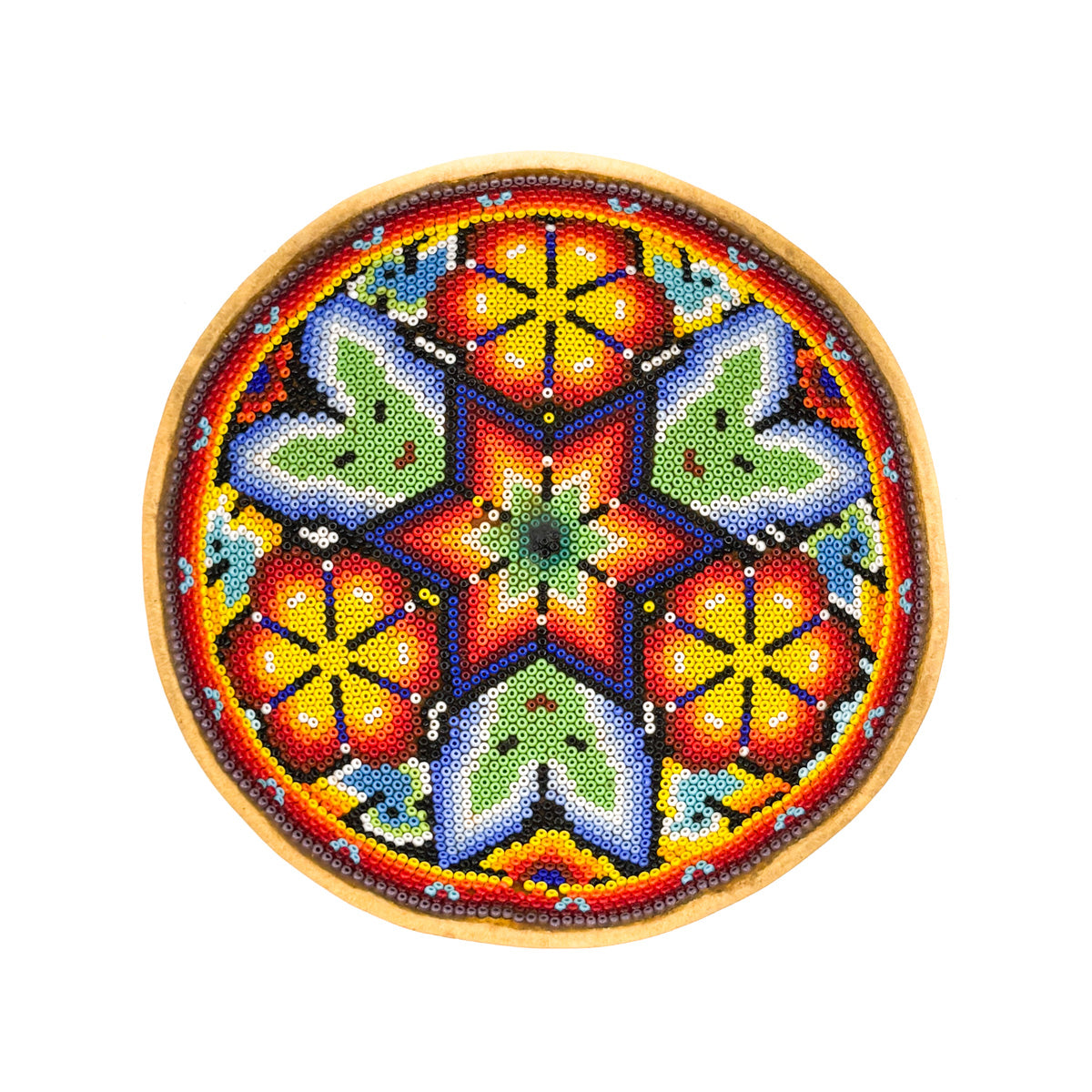 Huichol Beaded Gourd Bowl