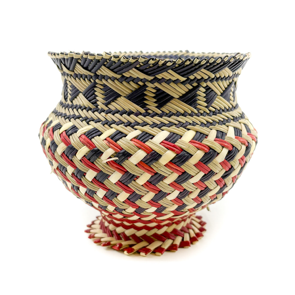 Olla Basket in Slate and Red