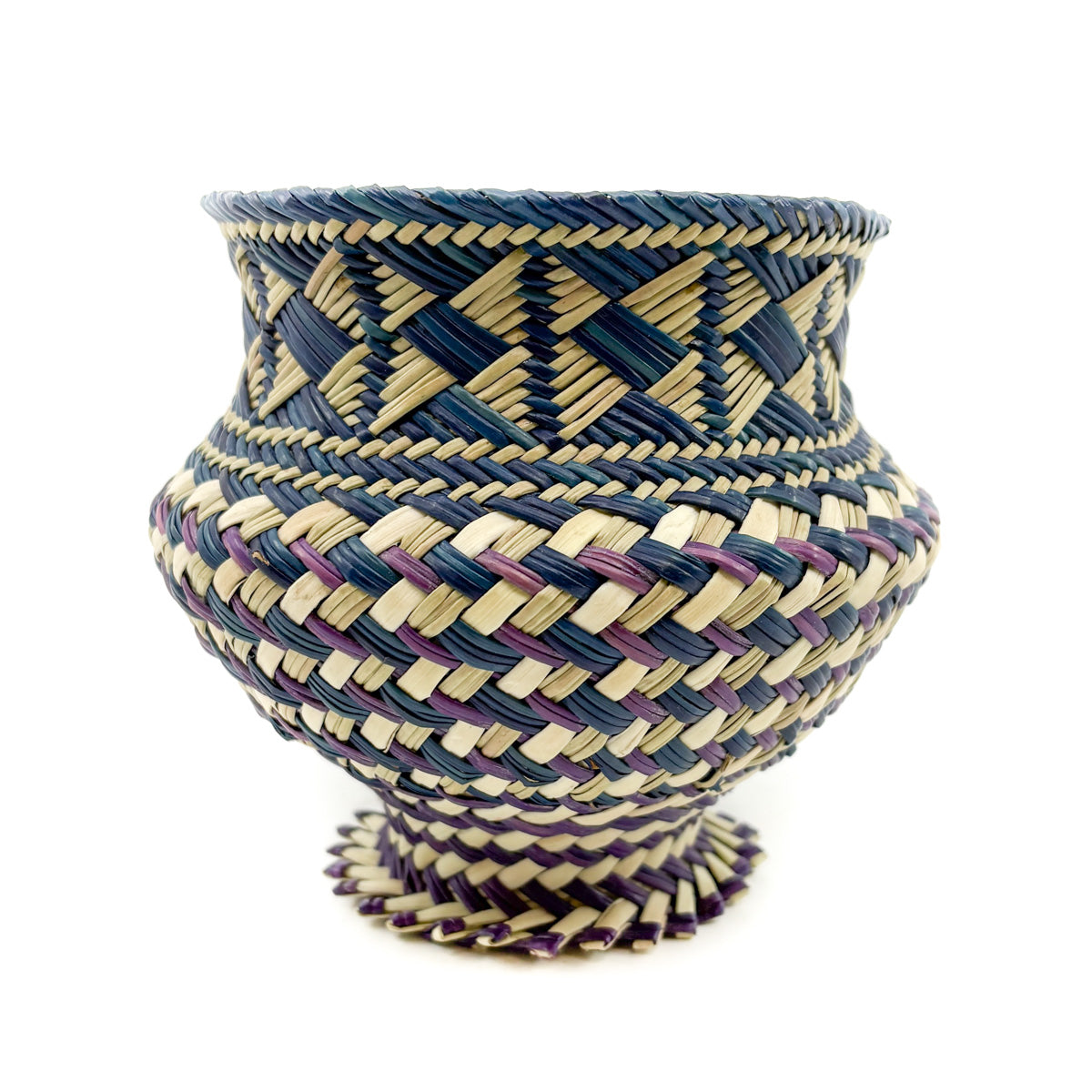 Indigo and Cream Olla Sotol Basket