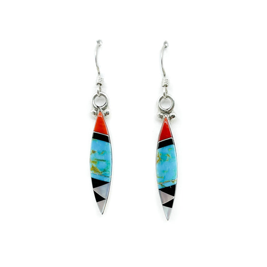 Load image into Gallery viewer, Zuni Inlay Dangle Earrings

