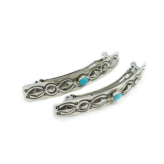 Navajo Barrettes with Turquoise