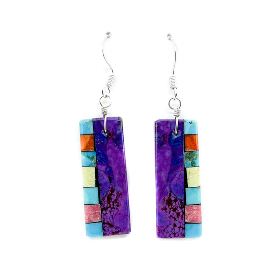 Multi-colored Mosaic Dangle Earrings