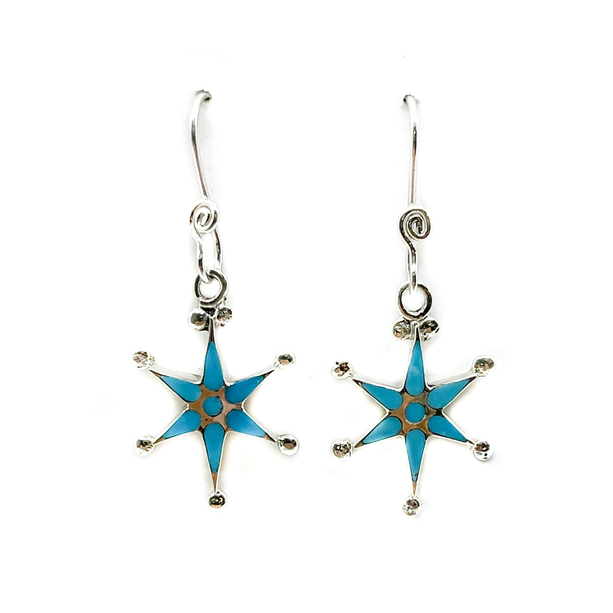 Load image into Gallery viewer, Turquoise Star Dangle Earrings

