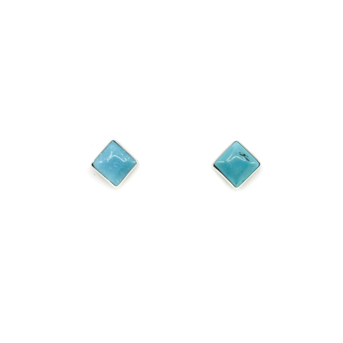 Load image into Gallery viewer, Tiny Turquoise Square Stud Earrings
