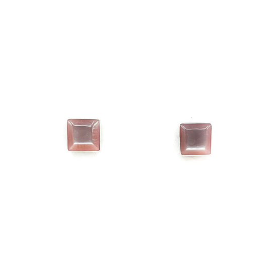 Tiny Mother of Pearl Square Stud Earrings