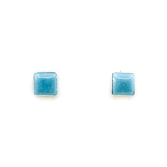 Tiny Turquoise Square Stud Earrings