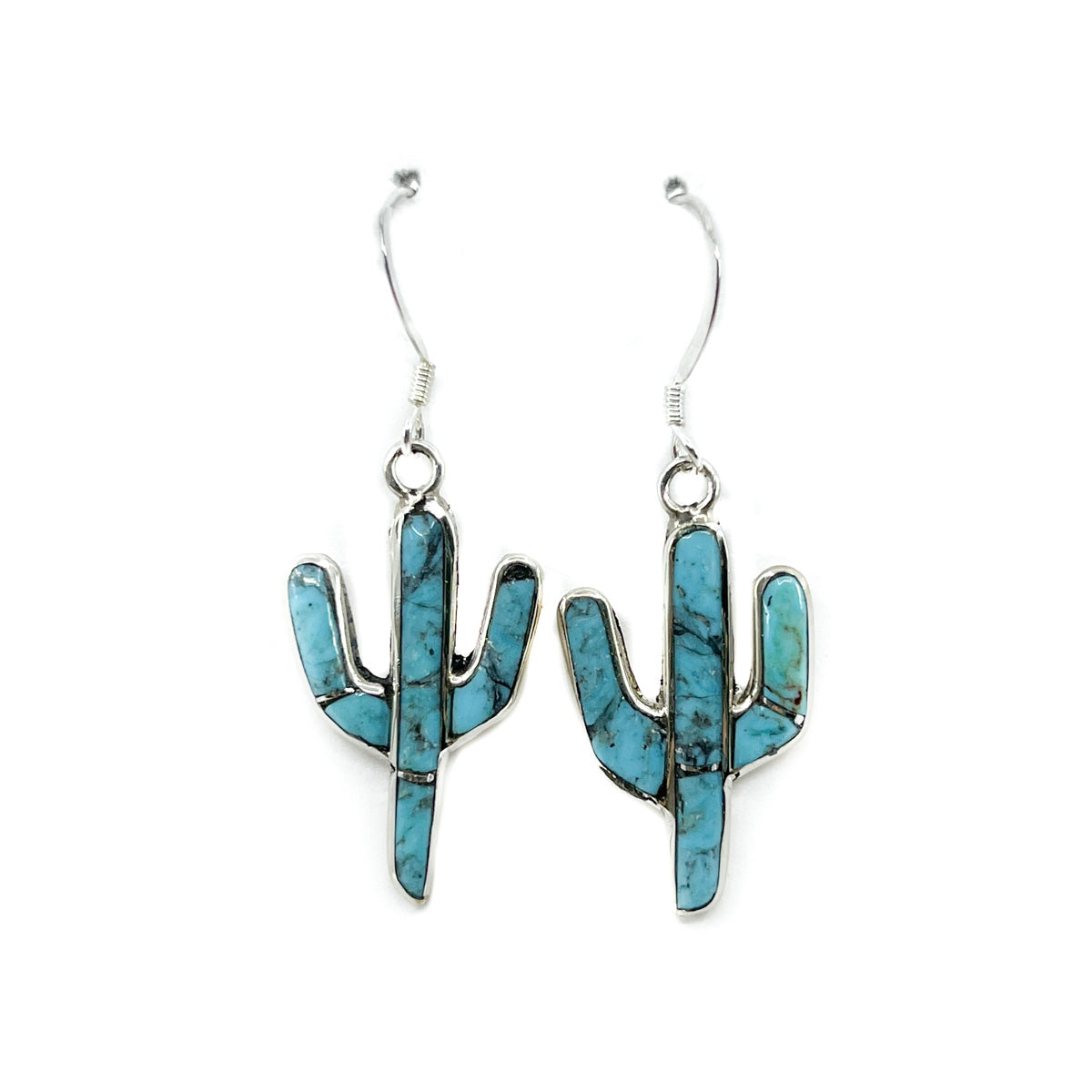 Load image into Gallery viewer, Turquoise Saguaro Cactus Earrings
