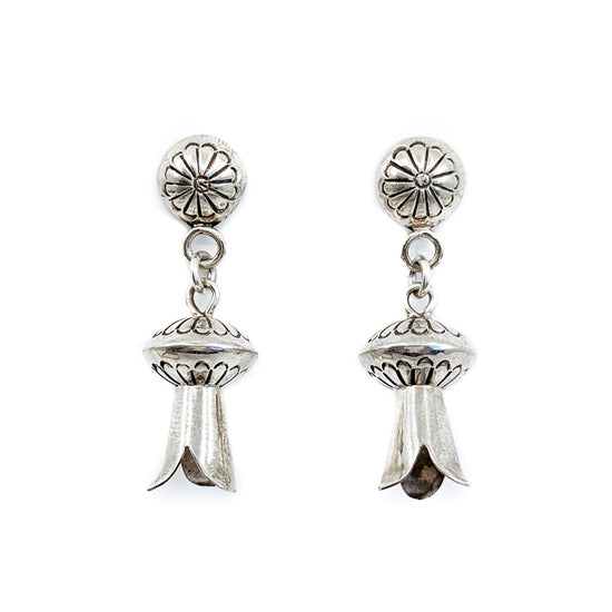 Navajo Silver Squash Blossom Earrings