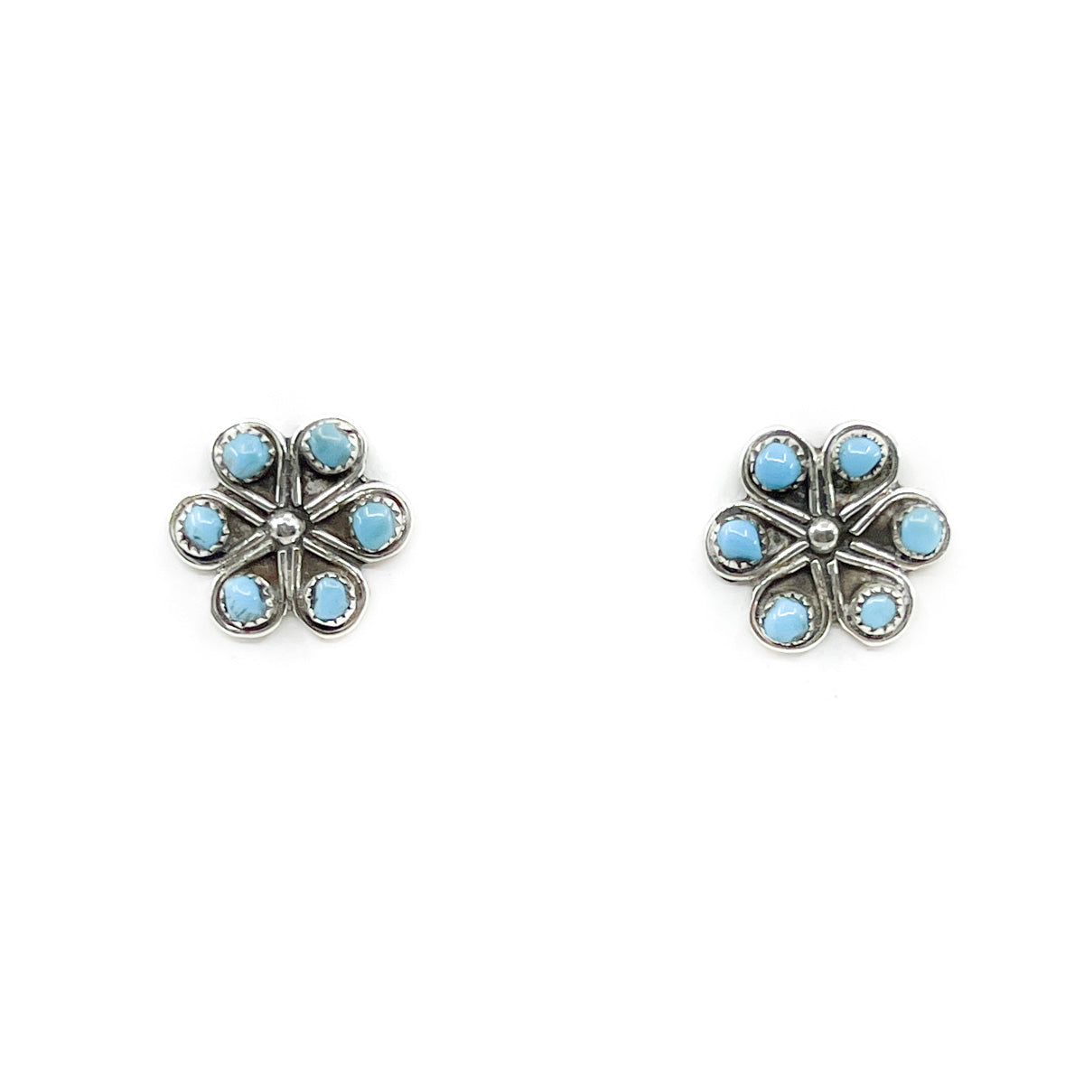 Load image into Gallery viewer, Zuni Petit Point Flower Earrings
