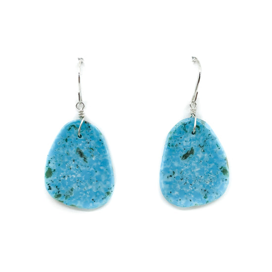 Blue Turquoise Slab Earrings
