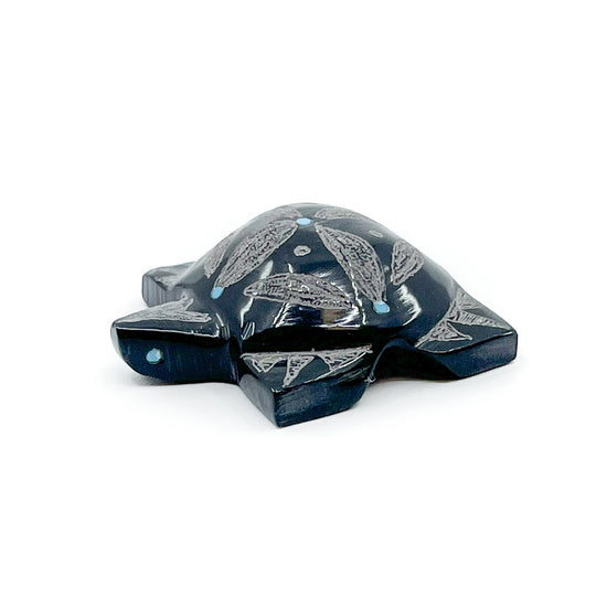 Black Marble Tortoise Carving by Patrick Wallace