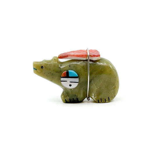 Load image into Gallery viewer, Bear Carving with Zuni Sunface by Darrin Boone

