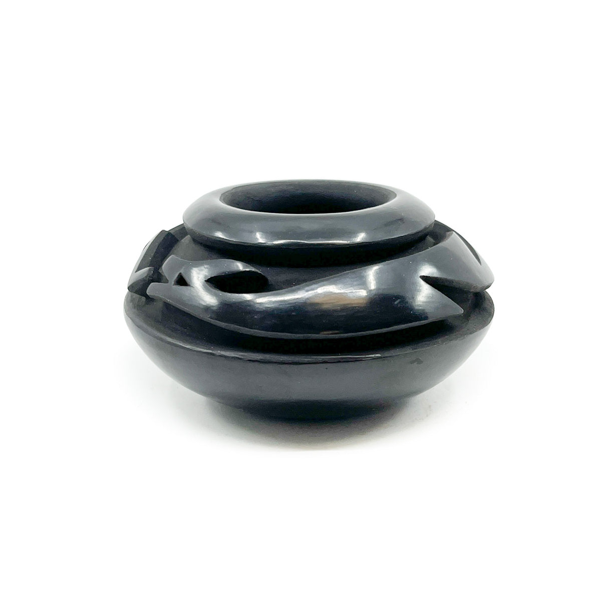 Load image into Gallery viewer, Small Black Seed Jar by Johanna &amp;amp; Anthony Herrera
