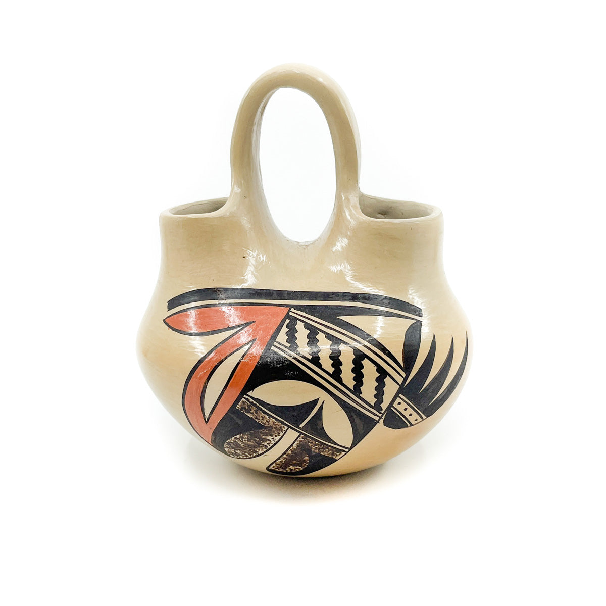 Load image into Gallery viewer, Hopi Wedding Vase with Eagle Tail Design
