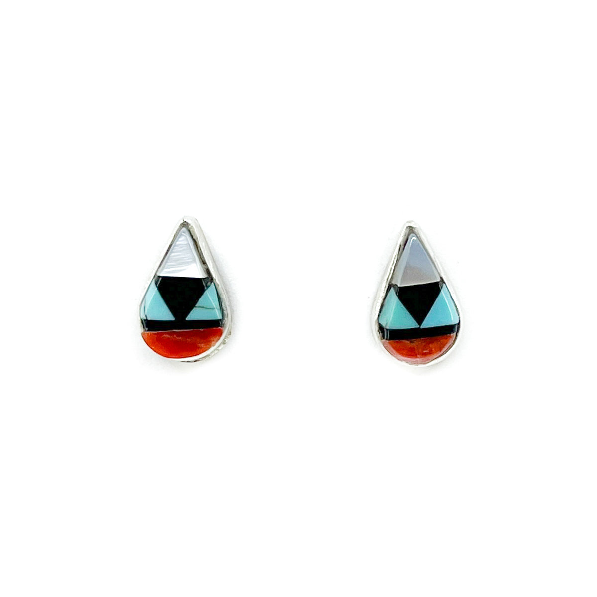 Zuni Teardrop Mosaic Inlay Earrings