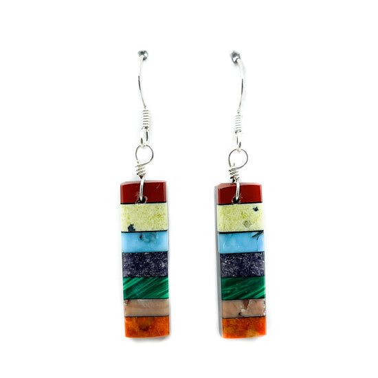 Load image into Gallery viewer, Unique Santo Domingo Mosaic Dangle Earrings
