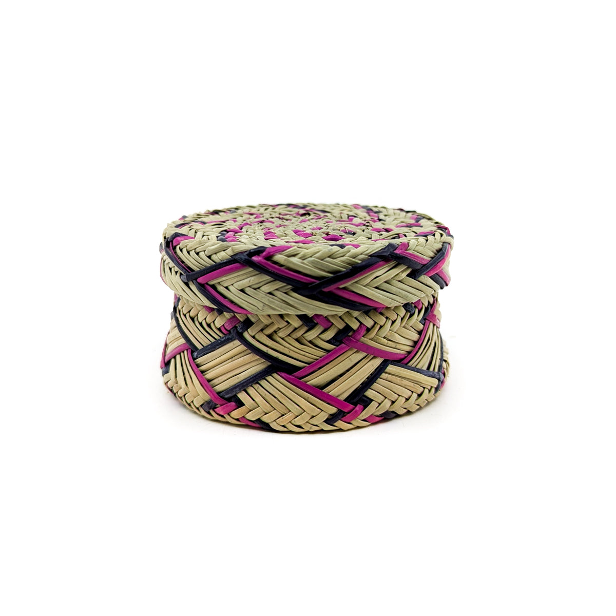 Pink and Black Sotol and Pine Basket