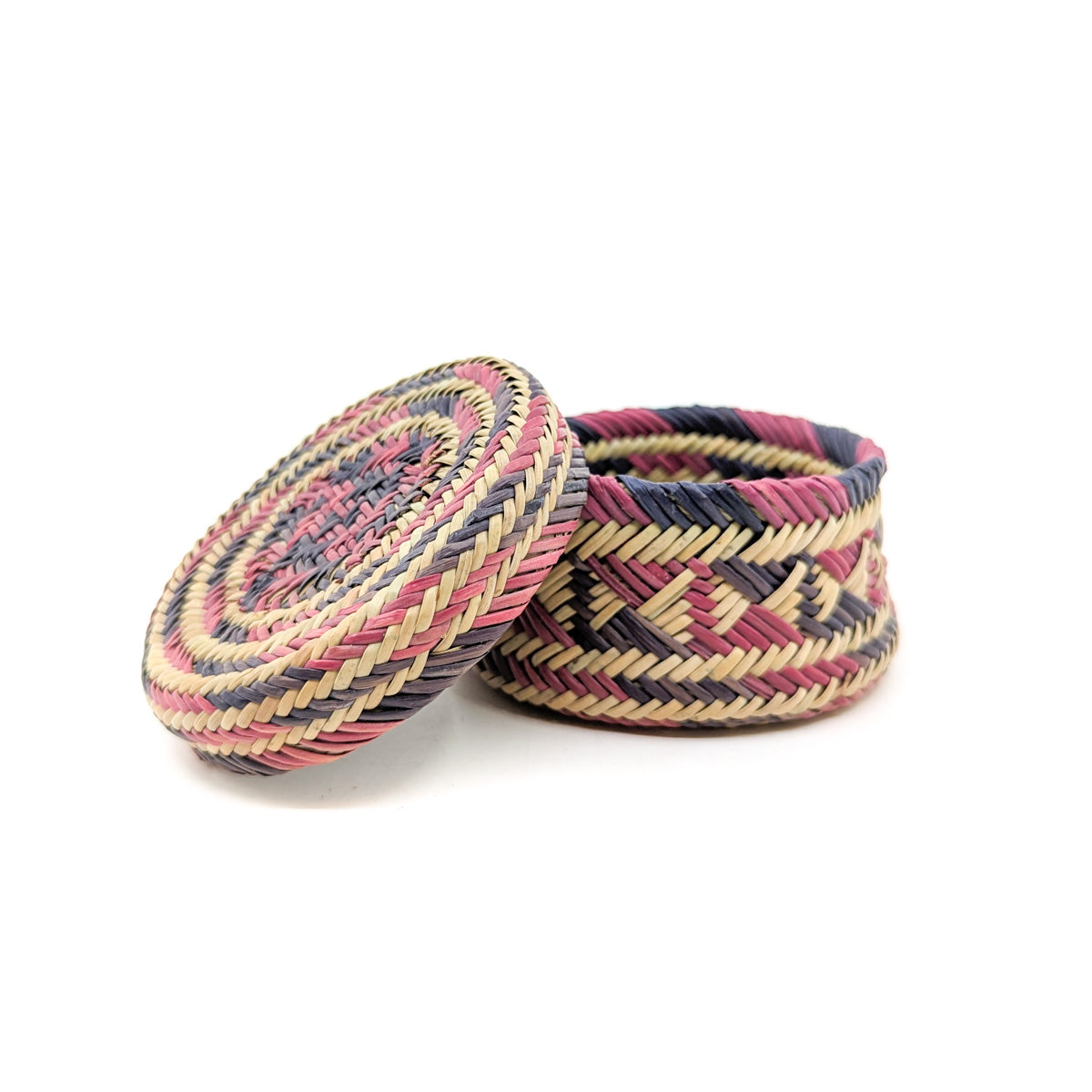 Geometric Navy and Rust Basket