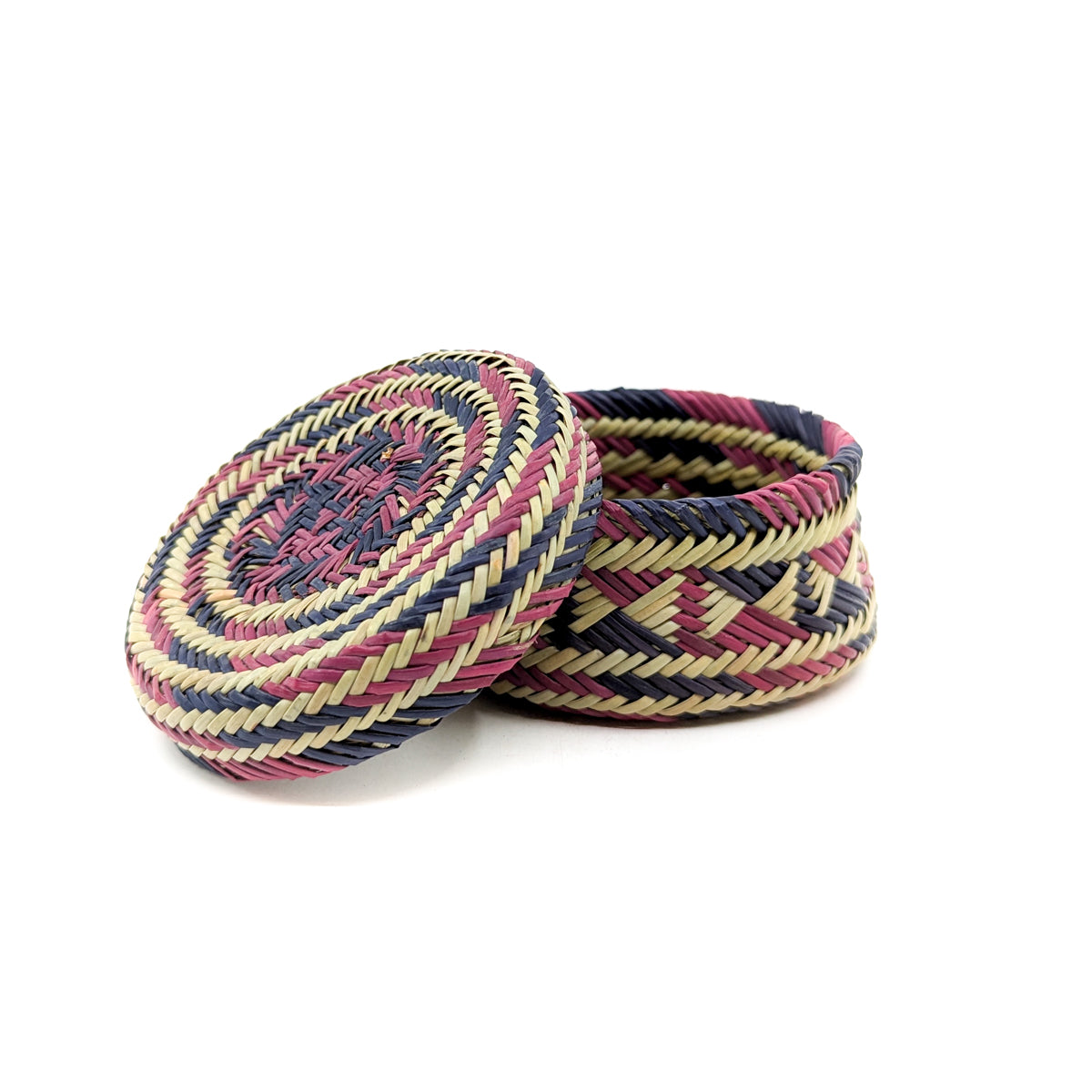 Pine Basket in Rust and Navy