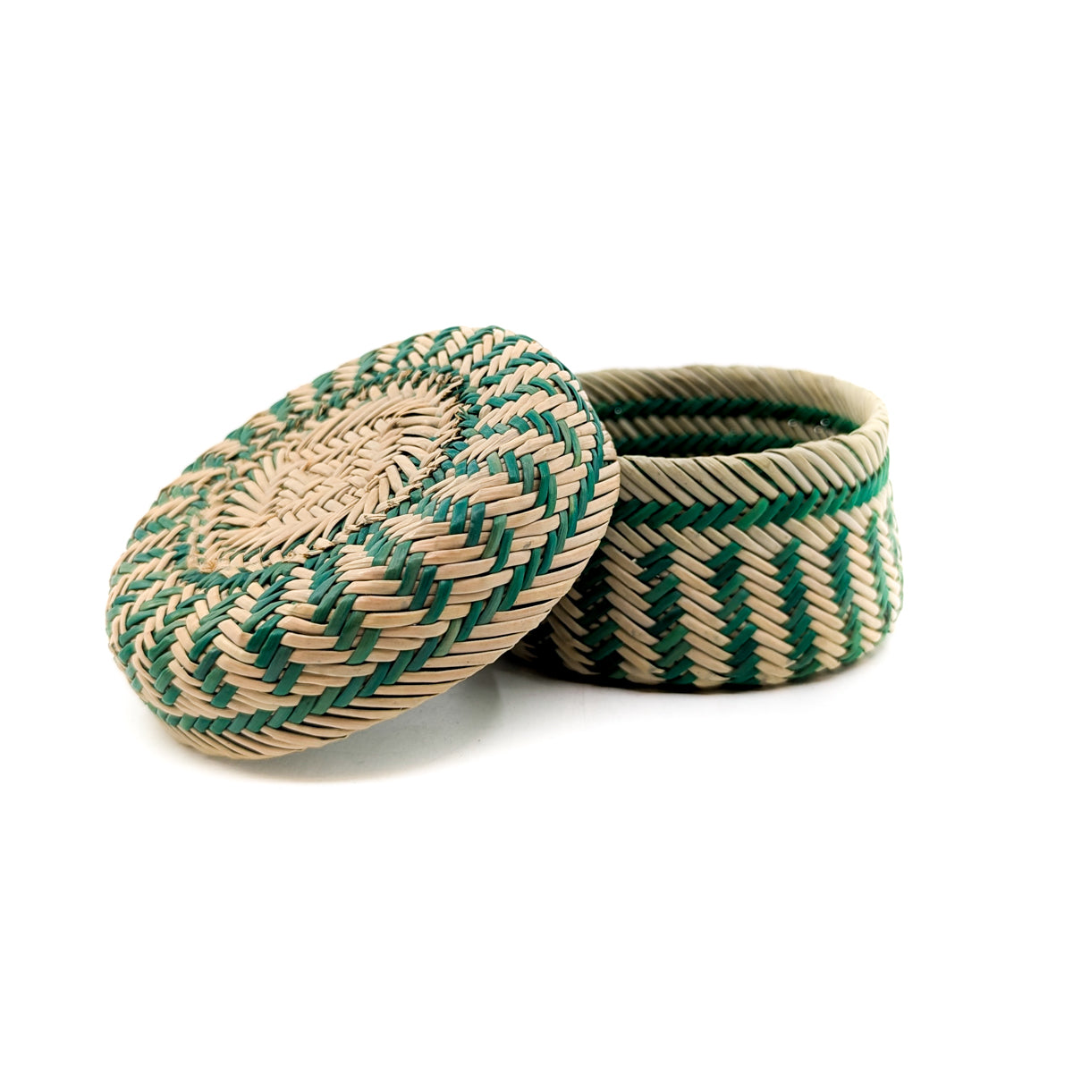 Green Striped Basket